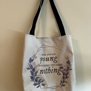 Stylish Cream Tote Bag with Black Straps